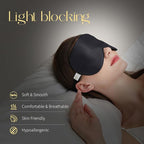 ZIMASILK Adjustable Mulberry Silk Sleep Mask Blindfold 100% Pure Mulberry Silk Eye Mask for Sleep with Bag (Black)