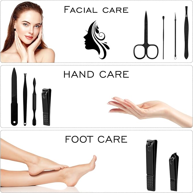 Manicure Set Gifts for Men Fathers Day Dad Gifts Professional Stainless Steel Nail Clipper Kit for Dad Him Husband Brother Boyfriend Teen Boys for Birthday Christmas Stocking Stuffers Anniversary