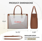 RAINSMORE Laptop Tote Bag for Women 15.6 Inch Large Women Work Bags Waterproof Business Office Teacher Bag Computer Briefcase