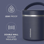 Hydrapeak 25oz Stainless Steel Vacuum Insulated Food Jar | for Hot Food and Cold Food, Wide Mouth Leak-Proof Soup for Adults, 10 Hours Hot and 16 Hours Cold (Navy)