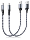 Short USB to USB C Cable Fast Charging 1FT, 2 Pack USB A to USB C Cable for CarPlay, Durable Braided USB Type C iPhone Charger USBC Cord for iPhone 17/16/15/Pro Max/Plus, Samsung Galaxy S23 and More