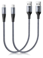 Short USB to USB C Cable Fast Charging 1FT, 2 Pack USB A to USB C Cable for CarPlay, Durable Braided USB Type C iPhone Charger USBC Cord for iPhone 17/16/15/Pro Max/Plus, Samsung Galaxy S23 and More