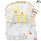 23Pcs Skin Spa Gifts for Women, Ylang Ylang Jasmine Bath & Body Gift Basket, Self-Care Relaxation Face Skin Kit, Lip Gloss, Cosmetic Bag, Manicure Set, Birthday, Christmas, Mother's Day, Anniversary