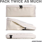 Aerotrunk Compression Packing Cubes for Travel - Luggage Organizer Bags - Double Zipper Packing Cubes for Suitcases (4-Pack, Beige)