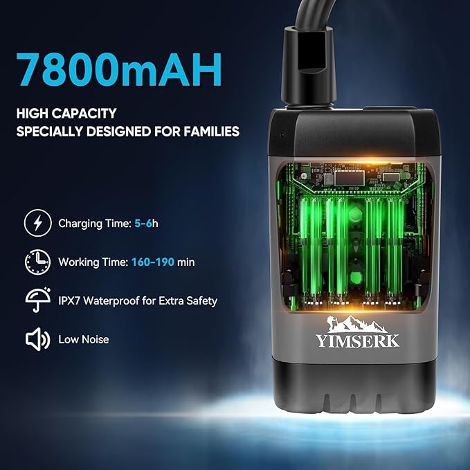 7800mAh Portable Shower for Camping, Rechargeable Electric Outdoor Shower Kit with Handbag, Filtered Shower Head, IPX7 Waterproof Shower Pump for Camp, Hiking, Car Washing, Pet Bath
