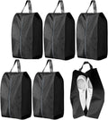 5Pcs Large Travel Shoe Bags Portable Travel Gifts Shoe Organizer with Zipper Closure, Waterproof Nylon Shoe Storage Organizer with Handle Travel Bags For Men and Women, Black