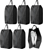 5Pcs Large Travel Shoe Bags Portable Travel Gifts Shoe Organizer with Zipper Closure, Waterproof Nylon Shoe Storage Organizer with Handle Travel Bags For Men and Women, Black