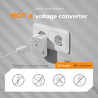 Universal Travel Adapter 20W, TESSAN Ultra Slim International Power Adapter with 2 USB-C 1 USB-A, Travel Plug Adaptor Worldwide for US to European UK Spain Italy England New Zealand (Type C G A I)