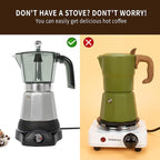 LAOION 6 Cup Manual Espresso Maker, Small Espresso Machines for Home, Cuban Coffee Maker with Detachable Base & Overheat Protection,Cafeteras Electricas Modernas Moka Pot, Greca Electrica De Cafe Gift