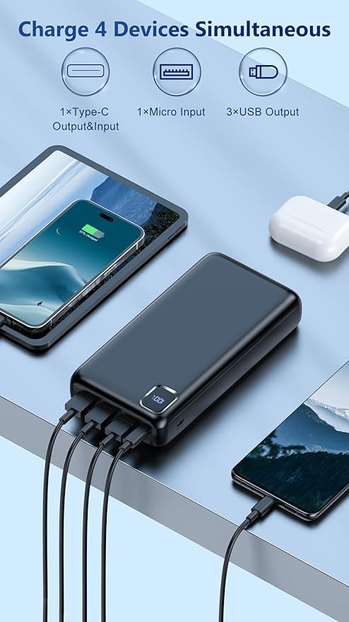 Portable Charger 50000mAh Power Bank, PD 30W Fast Charging External Battery Pack,High Capacity External Battery Pack for Camping, Portable Phone Charger for iPhone Samsung Android