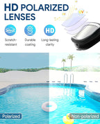 Swim Goggles, Polarized Adult Swimming Goggles Bungee Strap No Hair Pulling Anti-fog Pool Goggles for Men Women