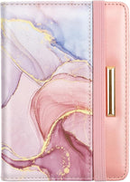 Passport Holder Cover,Traveling Passport Case Glitter Cute Passport Wallet for Women Watercolor Pink