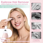 Facial Hair Remover & Eyebrow Trimmer - 2 in 1 Eyebrow & Face Shaver for Women - Rechargeable Face Razors for Women with Built-in LED Lights - Painless Hair Removal for Flawless Skin & Makeup