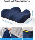 Benazcap Seat Cushion - Memory Foam Car Seat Pad - Sciatica & Lower Back Pain Relief - Car Seat Cushions for Driving - Road Trip Essentials for Drivers, Dark Blue