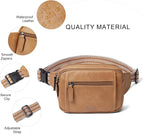 LATMAP 3L TRIPLE ZIP Fanny Packs Belt Bag For Women Men Crossbody Waist Pack Sling Chest Bum Travel Bag Purse Faux Leather Fashion Cute Tan