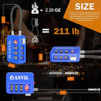ANVIL TSA Locks for Luggage with Search Alert: Durable Cable Combination Locks, TSA Approved - Secure Travel Locks for Suitcases, Backpacks & Gun Cases (2, Blue)