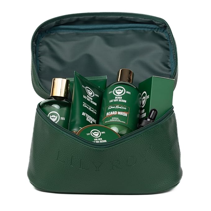 Fathers Day Spa Gift for Men - Luxurious 32Piece Shea Butter Bath & Beard Gift Set for Men Bath & Body Care Kit for Him | Christmas, Valentine's Day, Birthday, Spa Gift Set for Dad