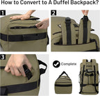 MIER Water Resistant Backpack Duffle Heavy Duty Convertible Duffle Bag with Backpack Straps for Gym, Sports, Travel