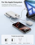 Portable Charger, 10000mAh 22.5W Power Bank Fast Charging with Wall Plug, Built-in Cables, LED Display, Compact Lightweight USB C Travel Battery Pack for iPhone 17/16, Android Cell Phone, Pad, iWatch
