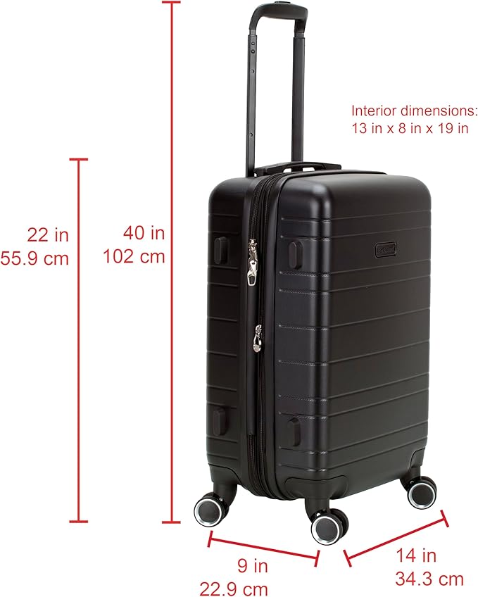 Rockland Palm Beach Hardside 20" ABS Carry On, Black