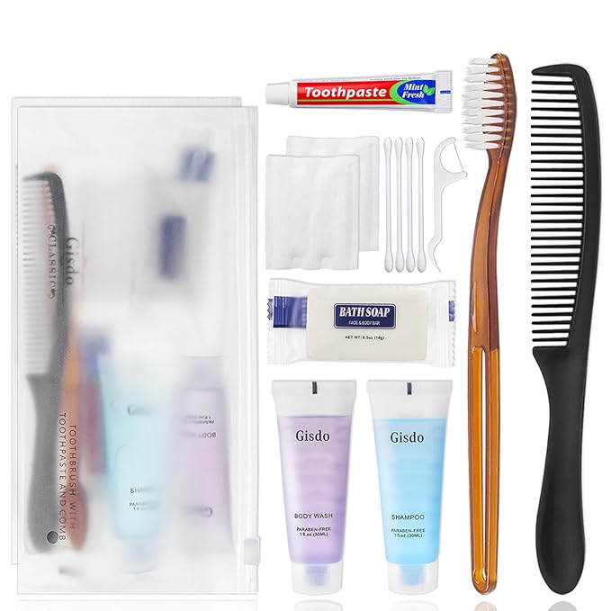 10 Sets Toiletry Kits Homeless Personal Hygiene Kit Bulk Homeless Care Package Supplies Travel Toiletry Kit Homeless Hygiene Kit Bulk for Men Women Charity Disposable Toiletry Kit(10-IN-1)