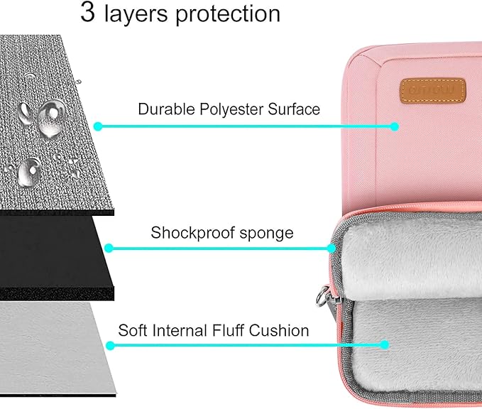 MOSISO Vertical Laptop Shoulder Bag, 15-16 inch Computer Bags Compatible with MacBook Air 15 inch/Pro 16 inch, HP Dell Asus Acer Lenovo Notebook, Laptop Bag with Trolley Sleeve&Zipper Pockets, Pink