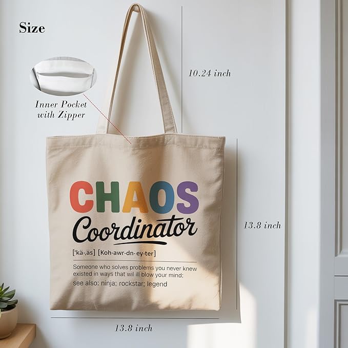 Aesthetic Canvas Tote Bag, Cute Reusable Bags for Women with Inner Pocket