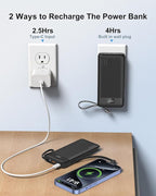 Portable Charger Built-in Cables and AC Wall Plug, 10000mAh 22.5W PD Fast Charging Power Bank, Lightweight Compact Battery Pack Travel Essentials for iPhone 17/16/15/14/13 Series,Samsung,Tablets