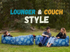 WEKAPO Inflatable Couch Air Lounger Chair - Camping & Beach Accessories, Portable Blow up Sofa for Hiking, Lawn, Indoor/Outdoor Movies & Music Festivals. Lightweight and Easy to Set Up Air Hammock