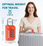 ANVIL TSA Approved Luggage Lock - 4 Digit Combination, 10,000 Combinations, Easy-Read Password Window, Travel Lock for Suitcases, Backpacks, Gym & Student Lockers, Baggage
