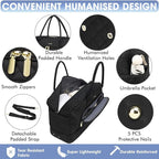 LUOCIP Large Women Travel Duffle Bag, Carry on Bag with Wet Toiletry Pocket for Overnight, Weekend, Yoga, Gym, Business Trips, Sport and Hospital, Black