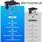 Bolosy 2 Pack Camping Stool with Removable Padded Folding Outdoor Stool Camping Stool Padded Oversized Ottoman Camping Chair Foot Rest Camp Stool Folding Stools