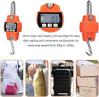 Portable Luggage Scale, Portable Digital Crane Scale 300kg Electronic Crane Scale DIY Weighing Tool Industrial Heavy Duty Weight Stainless Steel Hook Scale LCD Digital Hanging Scale