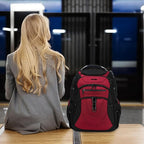 KROSER TSA Friendly Travel Laptop Backpack 18.4 inch XXXL Gaming Backpack Water-Repellent College Daypack Business Backpack with RFID Pockets & USB Port for Men/Women-Black/Red