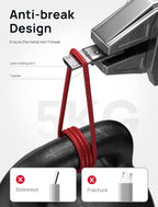 JSAUX Micro USB Cable for Android, (2-Pack 6.6FT) Micro USB Android Charger Cable Nylon Braided Cord Compatible with Galaxy S7 S6 J7 Edge Note 5, Kindle. MP3 and More-Red