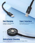 for Samsung Watch Charger Fast Charging,2 in 1 Galaxy Watch Phone Charger 6ft with 25W USBC Charger Compatible with Galaxy Watch 8/7/Ultra/6/6 Classic/5/5Pro/4/4 Classic/3/Active2/1/S24/S23/S22/21