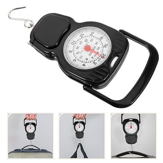 Artibetter Mechanical Hanging Luggage Scale 20kg with Measuring Tape Portable Travel Weight Scale Handheld Spring Balance for Luggage and Shipping Weighing