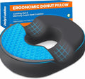 Donut Pillow for Tailbone Pain, Hemorrhoids - Cooling Gel Memory Foam Chair Seat Cushion for Office, Home & Wheelchair, Ergonomic Chair Pad for Pregnancy, Sciatica, Coccyx (XXL, Grey)