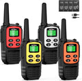 MaxTalker Walkie Talkies for Adults,Rechargeable Walkie Talkies Long Range,Two Way Radios with 22 FRS Channels,Li-ion Battery,USB-C Cable,Flashlight,NOAA,VOX Walkie Talkie for Camping 4 Pack