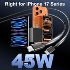 Phone 17 16 Pro Max Charger Fast Charging, 45W USB C Phone 17 16 Super Fast Charger Block with 10ft Long Type C Charging Cable Cord for i.Phone 17 Pro Max/17 Pro/17 Air/17/16/16Pro/16 ProMax-Black