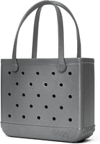 BOGG BAG Medium Tote – 15” x 12.5” x 5” – Durable, Washable, Tip-proof – Beach, Pool, Boat, Work, Sports (Silver Shimmer)