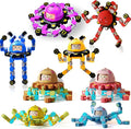 8Pcs Transformable Fidget Spinners for Kids Fidget Toys Teens Adults Sensory Toys with Autism ADHD Party Favors Travel Activities Easter Basket Stuffers Gifts for Kids Boys Girls B