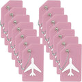 14 Pack Silicone Luggage Tag for Suitcases with Stainless Loop, TSA Approved, Privacy Protection Travel Essentials Bag Tags by Gostwo, Pink