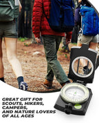 Sportneer Compass: Accurate Durable Lightweight Orienteering Compass with Strap and Carrying Case, Glow in The Dark Waterproof Hiking Essentials for Camping Backpacking, Best Survival Gifts for Kids
