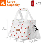 Lifewit Medium Lunch Bag, Insulated Lunch Box, Soft Cooler Cooling Tote for Adult Men Women, Strawberry 12-Can (9L)