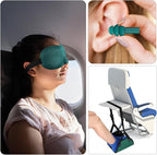 Yerliker Airplane Foot Hammock(Memory Foam) with Earplugs and Eye Mask Travel Necessities Adjustable Airplane Desk Foot Rest for Long Trip Pain and Swelling Relief(Green)