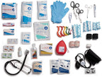 Scherber First Responder Fully-Stocked Professional Essentials EMT/EMS Trauma Kit | HSA/FSA Approved | Reflective Bag w/8 Zippered Pockets & Compartments & 200+ First Aid Supplies - Orange