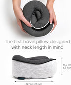 Proglobe Travel Neck Pillows for Airplanes, Sleeping Essentials for Long haul Flights, 360° Head Support, Car and Airplane Kit with 3D Contoured Eye Mask, Earplugs and Luxury Mesh Bag (Adult, Grey)