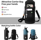 DYSANKY Insulated Water Bottle | Thickened Stainless Steel for Gym and Hiking with Straw, Carrier Bag, Handle Strap | BPA-Free 87 oz
