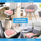 TushGuard Seat Cushion, Office Chair Cushions, Car Seat Cushion, Non-Slip Sciatica & Back Coccyx Tailbone Pain Relief Chair Pad, Memory Foam Butt Pillow for Computer Desk, Office Chair(Pink, XXL)